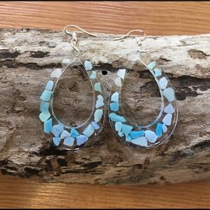 Microplastic resin earrings